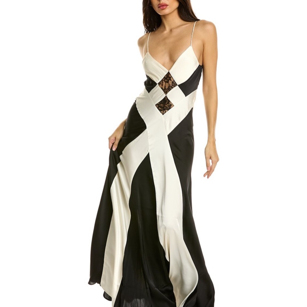 Ronny Kobo Collection Black and White Maxi Dress